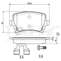 Колодки тормозные дисковые задние UNIO BRP-20067 B9 GR6 1441314707