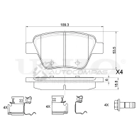 Колодки тормозные дисковые задние UNIO BRP-20097 1441314708 SX TC7R