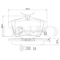 Колодки тормозные дисковые задние UNIO 1441314710 BRP-20280 JL BS80M
