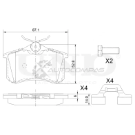 Колодки тормозные дисковые задние UNIO QO0T 8 BRP-20056 1441314713