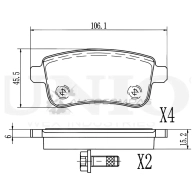 Колодки тормозные дисковые задние UNIO G A2FCO 1441314722 BRP-20438