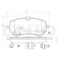 Колодки тормозные дисковые задние UNIO B9HU KCV 1441314761 BRP-20257