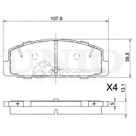 Колодки тормозные дисковые задние UNIO 1441314765 519HU AK BRP-20042