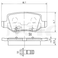 Колодки тормозные дисковые задние UNIO 1441314766 BRP-20430 ELDJ3 6