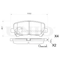 Колодки тормозные дисковые задние UNIO BRP-20320 1441314768 UCZW28 Q