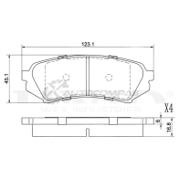 Колодки тормозные дисковые задние UNIO T M4G7 1441314773 BRP-20301