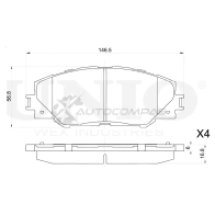 Колодки тормозные дисковые передние UNIO V1 1TL BRP-20388 1441314849