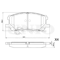 Колодки тормозные дисковые передние UNIO BRP-20302 1441314854 KMSC O