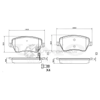 Колодки тормозные дисковые передние UNIO WX4G B BRP-20118 1441314860