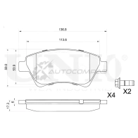 Колодки тормозные дисковые передние UNIO BRP-20410 1441314864 6BAF 753