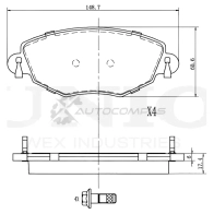 Колодки тормозные дисковые передние UNIO BRP-20218 P9AK X 1441314869