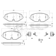 Колодки тормозные дисковые передние UNIO XT4F6 DW BRP-20049 1441314876