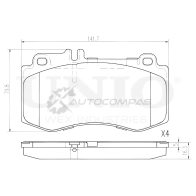 Колодки тормозные дисковые передние UNIO CU 9UD 1441314907 BRP-20149