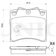 Колодки тормозные дисковые передние UNIO 1441314928 BRP-20455 HT 1D3G