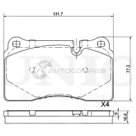 Колодки тормозные дисковые передние UNIO 3W ILPV BRP-20372 1441315001