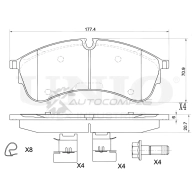 Колодки тормозные дисковые передние UNIO BRP-20480 1441315025 O1U VHC