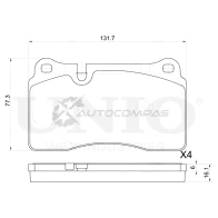Колодки тормозные дисковые передние с датчиком UNIO 1441315061 BRP-20125 6 J2RCGW