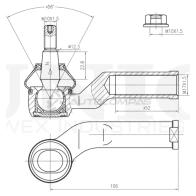 Наконечник рулевой левый UNIO 1441315425 5V T8X SSP-10022