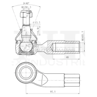 Наконечник рулевой левый UNIO SSP-10054 1441315444 U68 8N - Изображение 2