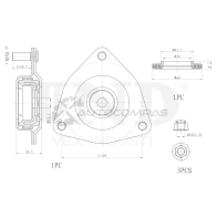 Опора амортизатора передняя (к-т) UNIO RMP-13059 0CJG 4M 1441315674