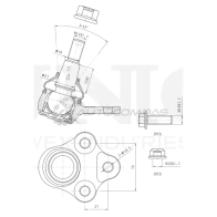 Опора шаровая передняя нижняя UNIO 1441315921 K PN5Y SSP-20116