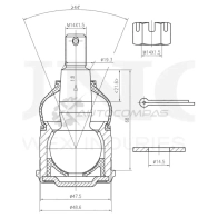 Опора шаровая передняя нижняя UNIO 2A5 8D0T SSP-20029 1441315952