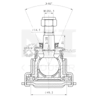 Опора шаровая передняя нижняя UNIO VEY XIR 1441315963 SSP-20079