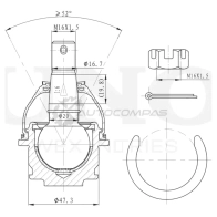 Опора шаровая передняя нижняя UNIO C6 1ID SSP-20094 1441315965
