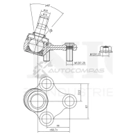 Опора шаровая передняя нижняя левая UNIO SSP-20130 BO2M IB 1441316009