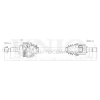 Привод в сборе передний левый UNIO CVJ-10108 1441316255 E7TNU B