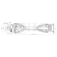 Привод в сборе передний левый/правый UNIO CVJ-10090 XQB 2US 1441316286