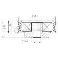 Ролик натяжной приводного ремня UNIO TNS-10188 2ZOE M 1441317220 - Изображение 2