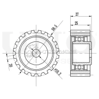 Ролик обводной ремня ГРМ UNIO TNS-10258 T6QJ08 I 1441317442