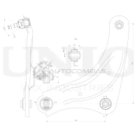 Рычаг подвески поперечный передний нижний левый UNIO M8YRX5 G 1441317595 SSP-40150 - Изображение 2