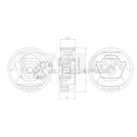 Сайлентблок верхнего подрамника UNIO RMP-20507 IIK0M HT 1441317696