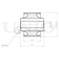 Сайлентблок задней продольной тяги UNIO 1441317942 36 P0A RMP-20280