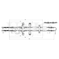 Трос стояночного тормоза задний UNIO CAB-60001 M 8QPV 1441319011