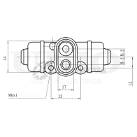Цилиндр тормозной колесный левый UNIO MQ BDKQ BRC-20552 1441320053
