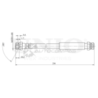 Шланг тормозной задний UNIO O TPET 1441320096 BRH-10002