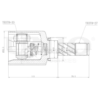 ШРУС внутренний левый UNIO CVJ-30133 CA 58O92 1441320674