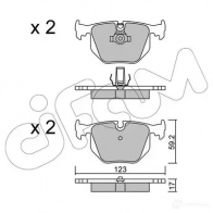 Тормозные колодки, комплект CIFAM 2 1282 21487 8225600 2468170