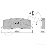 Тормозные колодки, комплект CIFAM 8224260 AHFSWZ Toyota Previa (XR10, XR20) 1 Минивэн 2.4 4WD (TCR21. TCR20) 132 л.с. 1990 – 2000 21 688