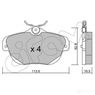 Тормозные колодки, комплект CIFAM 24 462 8228560 Citroen C6 1 (TD, PF3) 2005 – 2012 NK6EAND