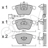 Тормозные колодки, комплект CIFAM 23912 Volkswagen Golf 5 (1K1) Хэтчбек 3.2 R32 4motion 241 л.с. 2004 – 2008 2 3801 8225492