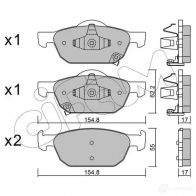 Тормозные колодки, комплект CIFAM 8228660 2 4796 Honda Accord 8 (CW) Универсал 2.2 i DTEC (CW3) 180 л.с. 2008 – 2025 24797