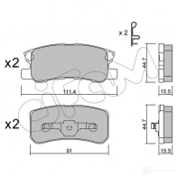 Тормозные колодки, комплект CIFAM 8224000 Citroen C-Crosser 23583 235 82