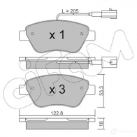 Тормозные колодки, комплект CIFAM 8223210 Fiat Punto (188) 2 Хэтчбек 1.4 97 л.с. 2005 – 2012 23 705 23706