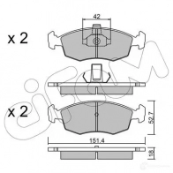 Тормозные колодки, комплект CIFAM 2 0907 23227 8222743 Fiat Albea