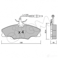 Тормозные колодки, комплект CIFAM Peugeot 406 1 (8B) Седан 8222130 21749 2172 4
