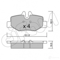 Тормозные колодки, комплект CIFAM Mercedes Vito (W639) 2 Фургон 2.2 116 CDI 4x4 (6301. 6303. 6305) 163 л.с. 2010 – 2024 8225760 S8HHE 2400 8